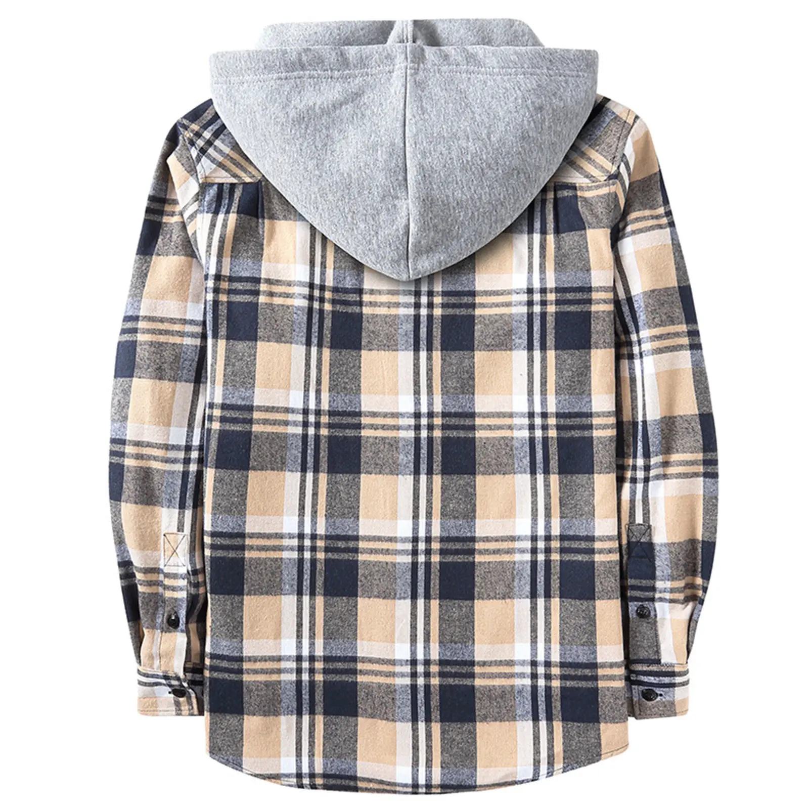 Dragon for Men Mens Hooded Flannel Warm Shirt Long Sleeve Fitted Top