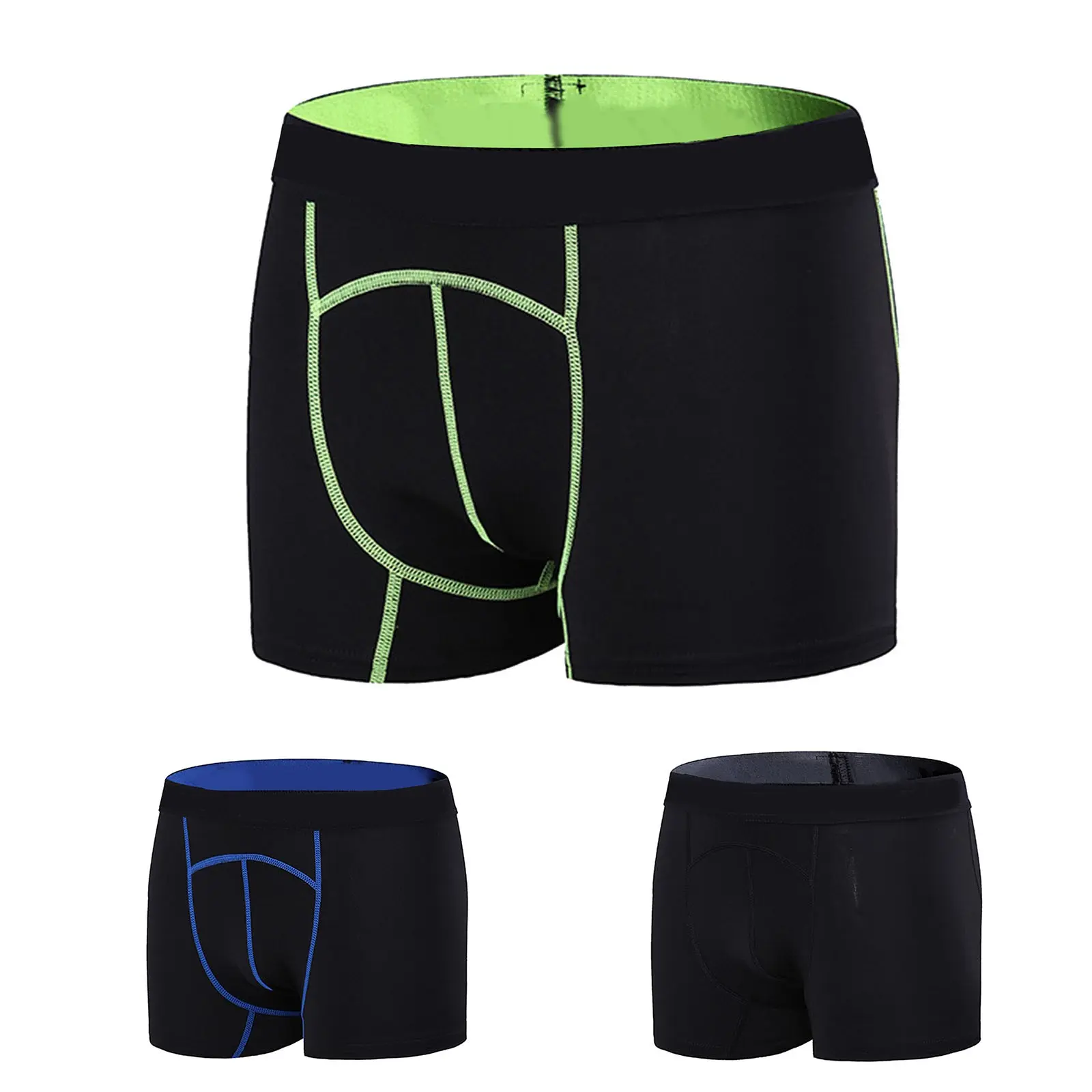 Men's Compression Athletic Shorts Outdoor Sports Performance Cool Feeling Fast Dry Running Tights Color Block Splicing Bottoms