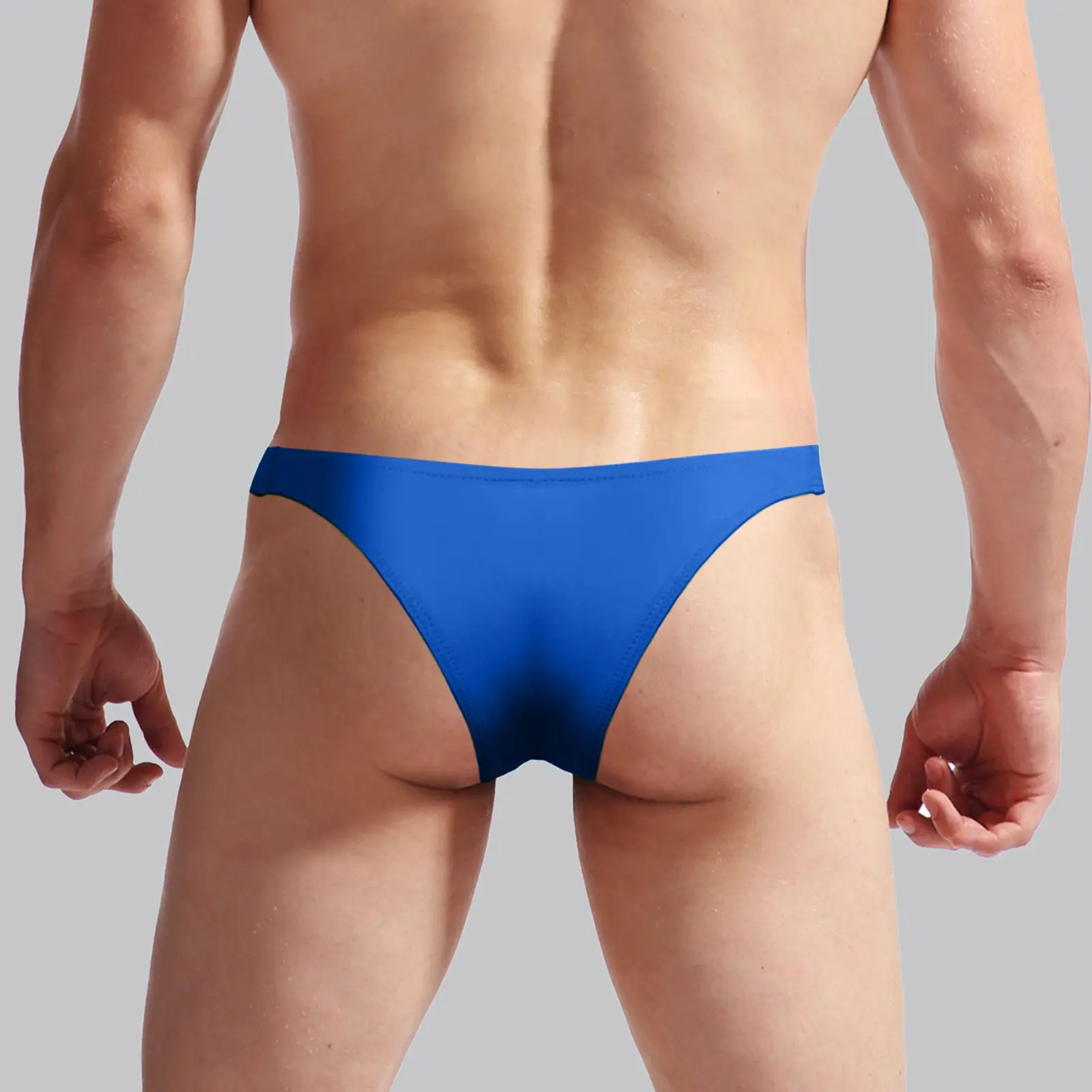 Separating Underwear Men's Underwear Fit Translucent Ice Silk Low Waist Buckle G String Pants T Pants Mens Underwear Silk Briefs
