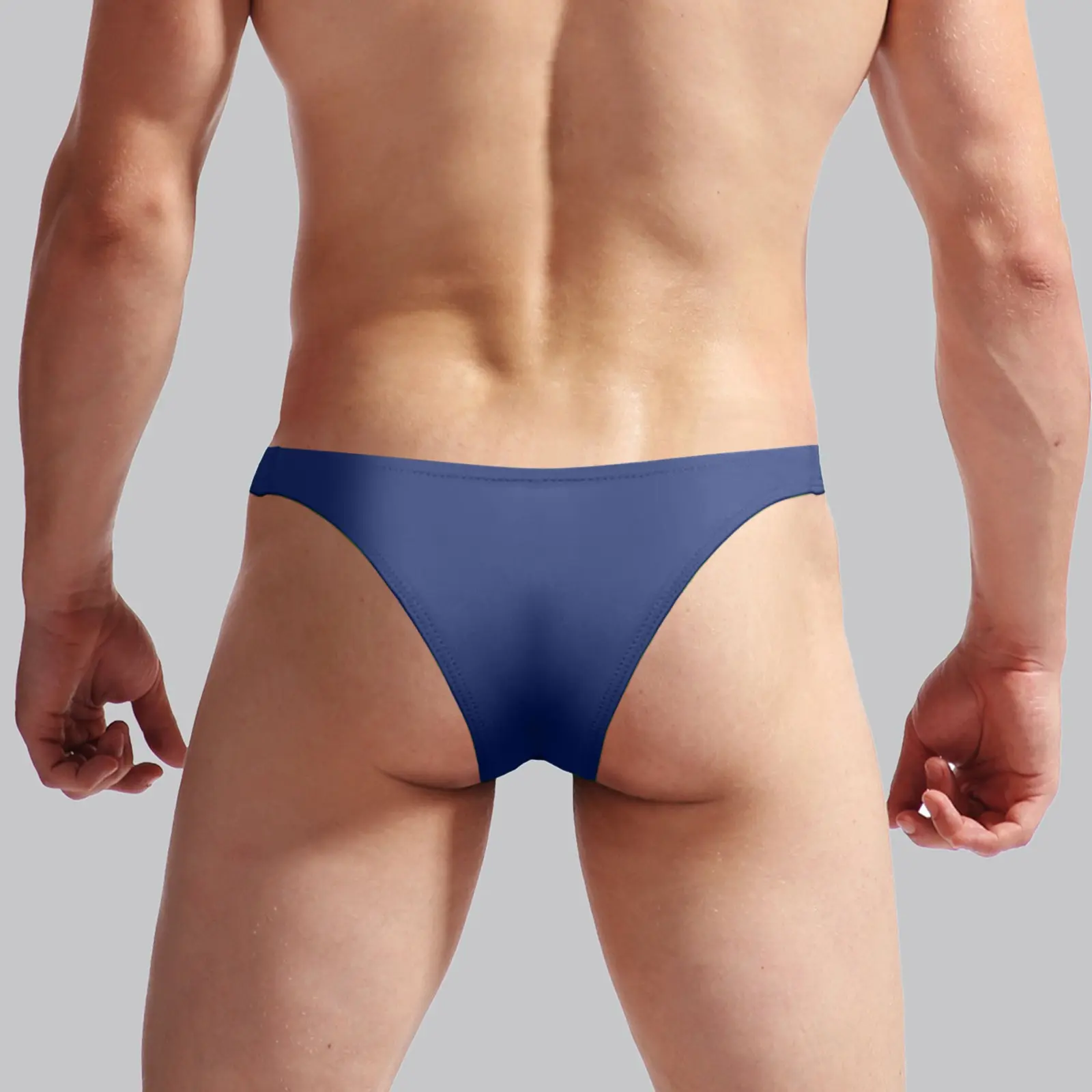Separating Underwear Men's Underwear Fit Translucent Ice Silk Low Waist Buckle G String Pants T Pants Mens Underwear Silk Briefs