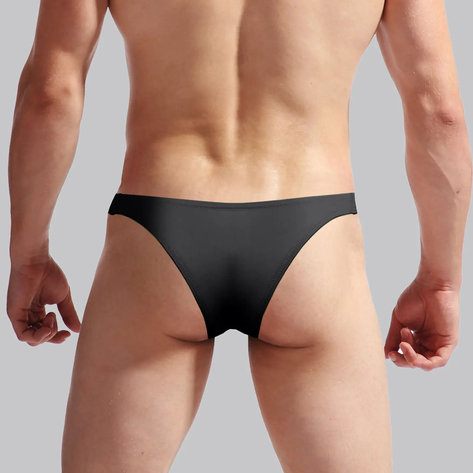 Separating Underwear Men's Underwear Fit Translucent Ice Silk Low Waist Buckle G String Pants T Pants Mens Underwear Silk Briefs