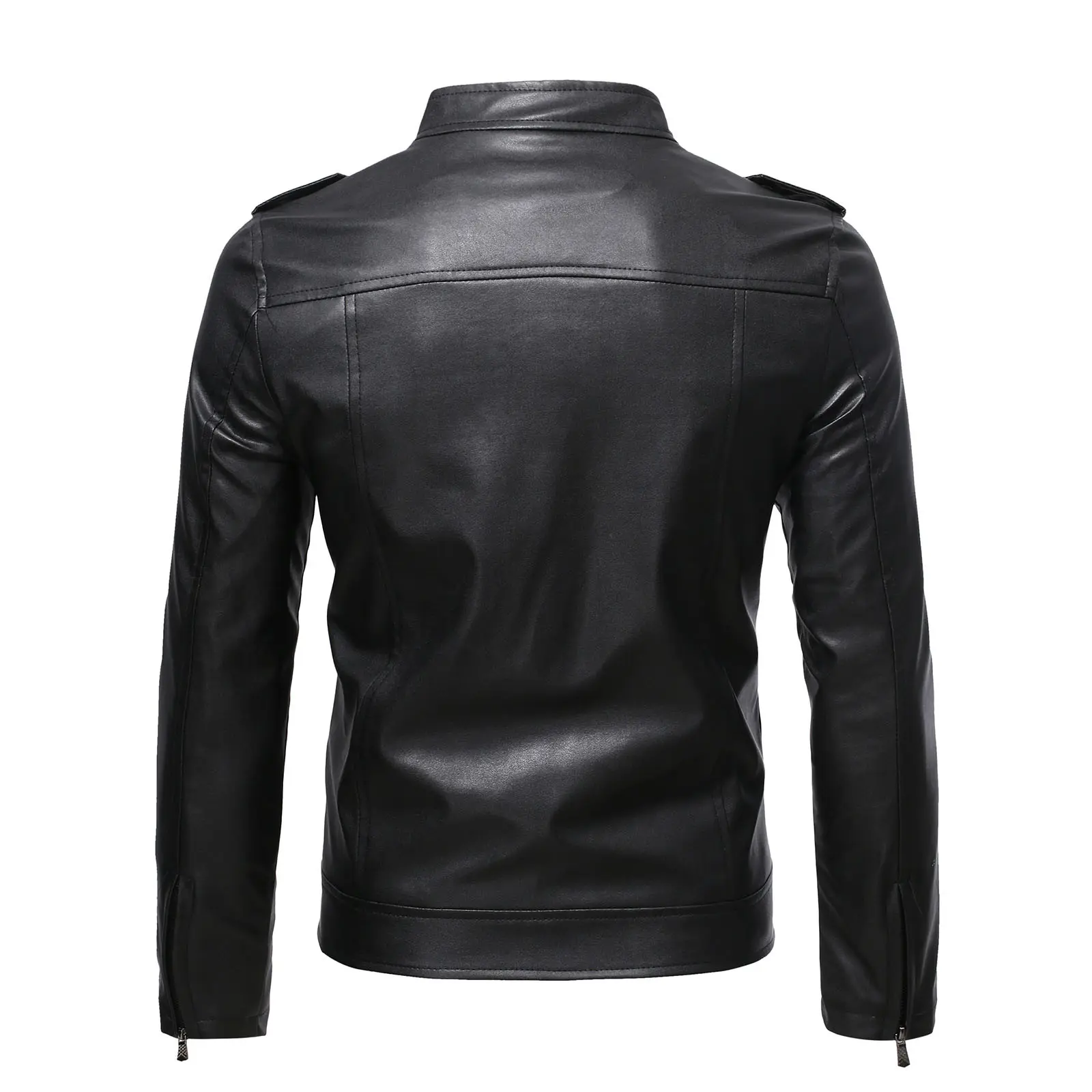 Jackets For Teens Coat Pocket Stand Faux Leather Men's Fashion Zipper Slim Short Jacket Men's Men's Extra Long Trench Coat
