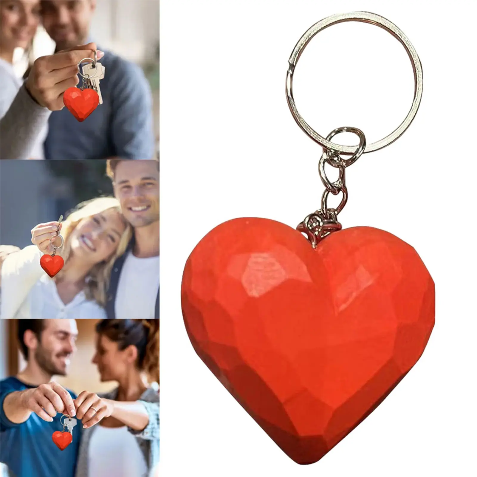 Keychain Pendant Car Key Chain Pendant Bag Pendants Red Wooden Keyring Charm For Small Bags Versatile Key Holder Chain Fun