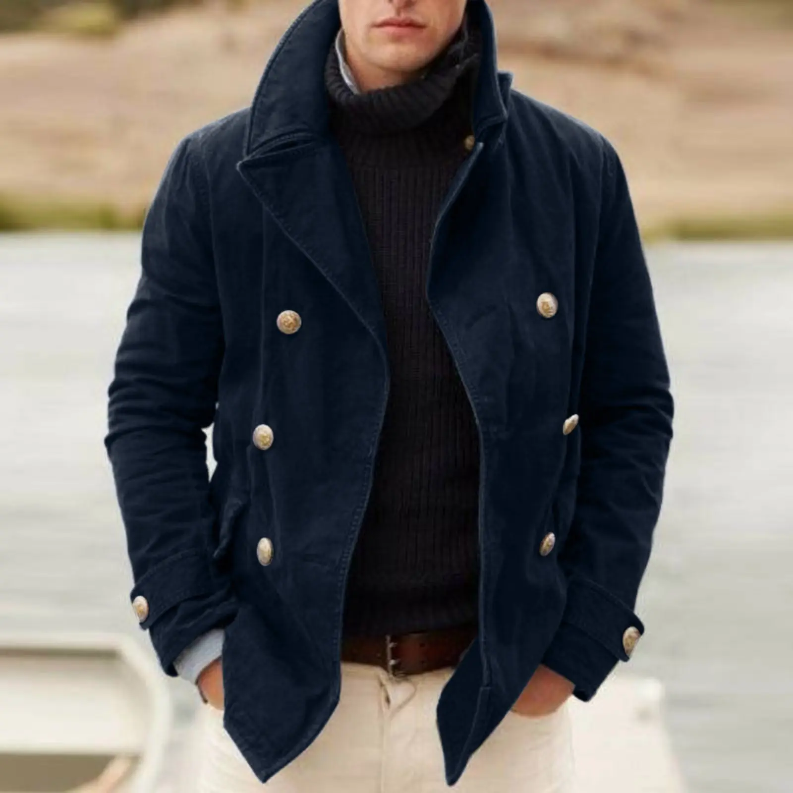 Cloth Jackets For Men Men's Solid Color Open Jacket Casual Coat Hiking Puffy Jacket