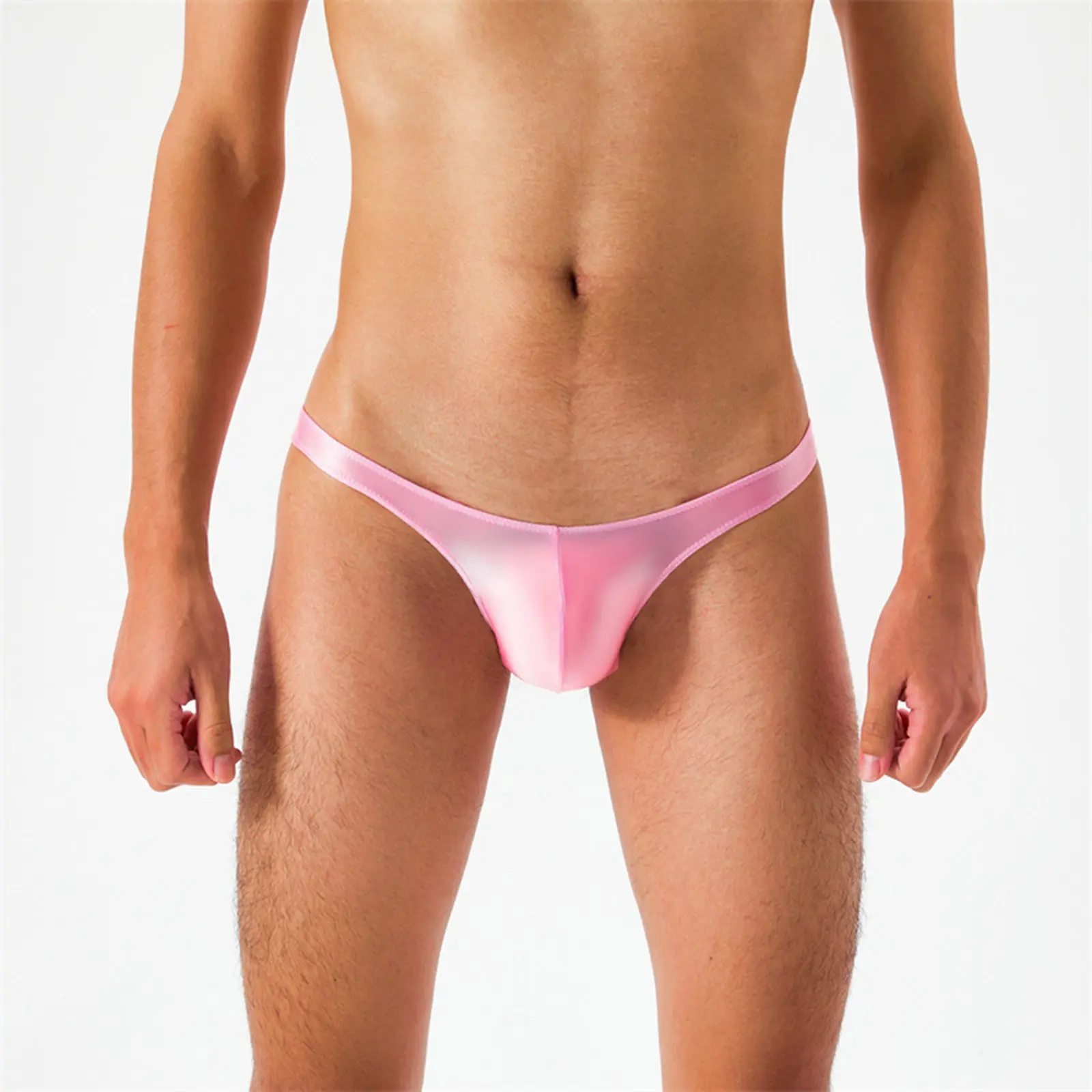 Men Tuxedo Underwear Silky Transparent Ultra Thin Glossy Silky Ultra Low Waist Men's Thong T Pants Gift Snack