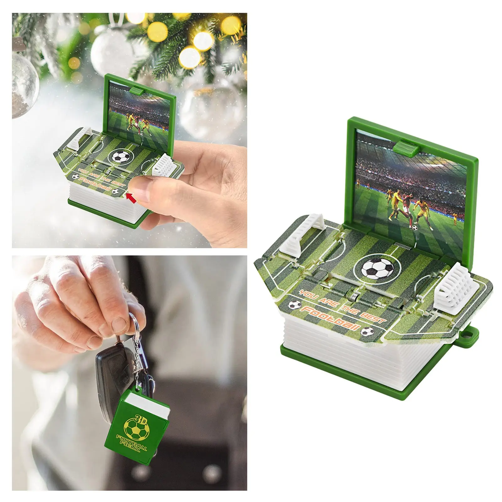 Christmas Gifts For Kids Friends 3D Folding Book Football Basketball Christmas Idyllic Key Chain Wallet with Key Ring for Women