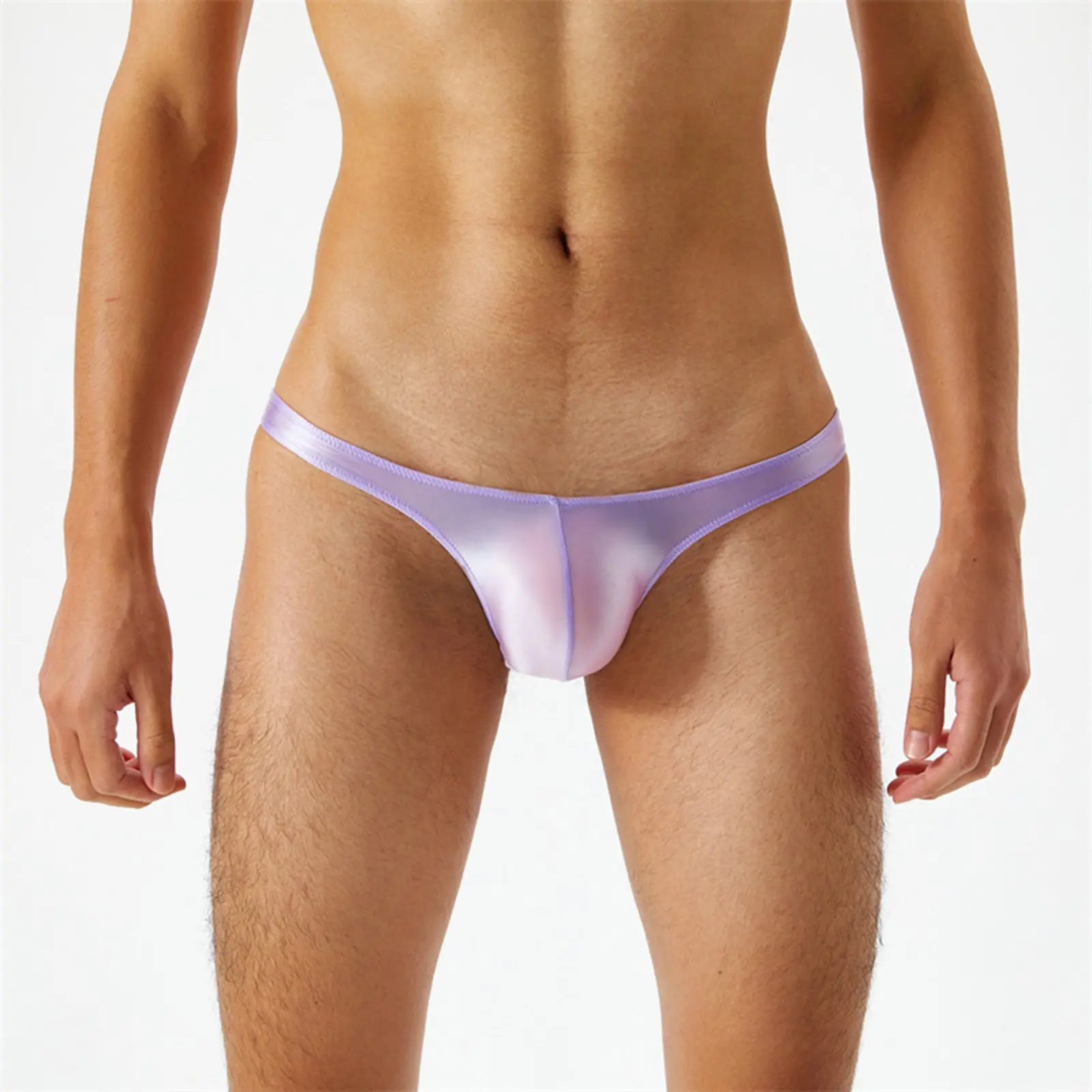 Men Tuxedo Underwear Silky Transparent Ultra Thin Glossy Silky Ultra Low Waist Men's Thong T Pants Gift Snack