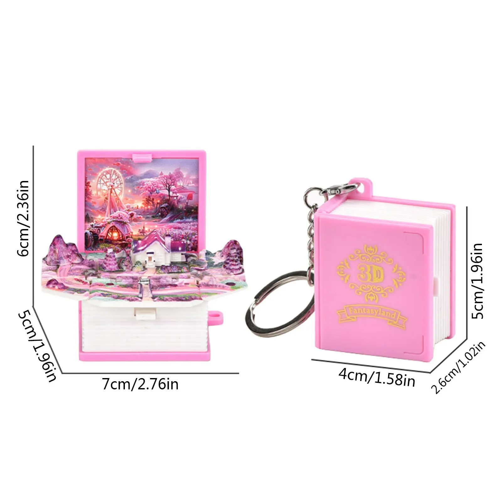 Christmas Gifts For Kids Friends 3D Folding Book Football Basketball Christmas Idyllic Key Chain Wallet with Key Ring for Women