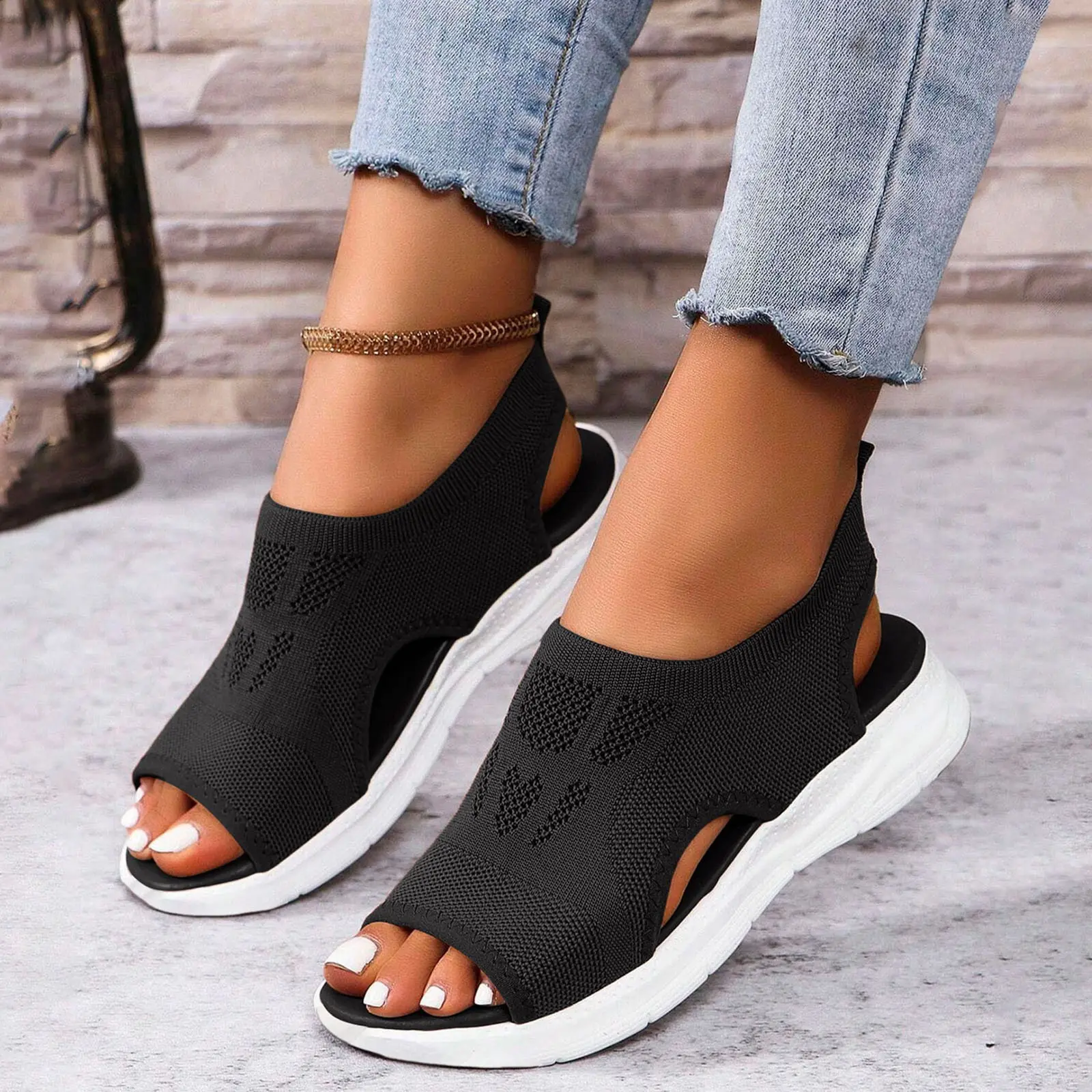 Mesh Thick Bottom Sandals For Women Women's Breathable Orthopedic Sandals Comfortable Walking Tennis Women Ultra Comfort Sandal