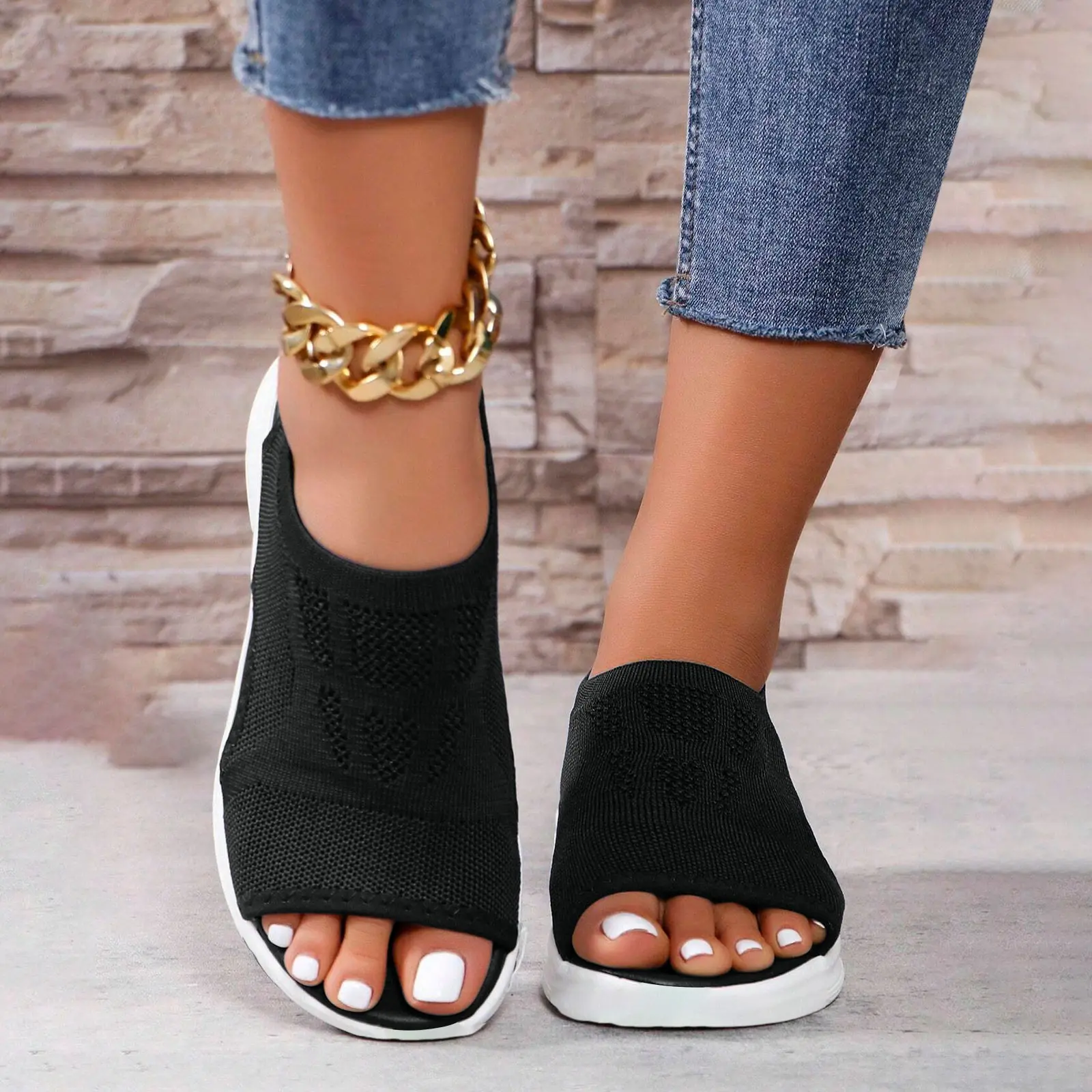 Mesh Thick Bottom Sandals For Women Women's Breathable Orthopedic Sandals Comfortable Walking Tennis Women Ultra Comfort Sandal