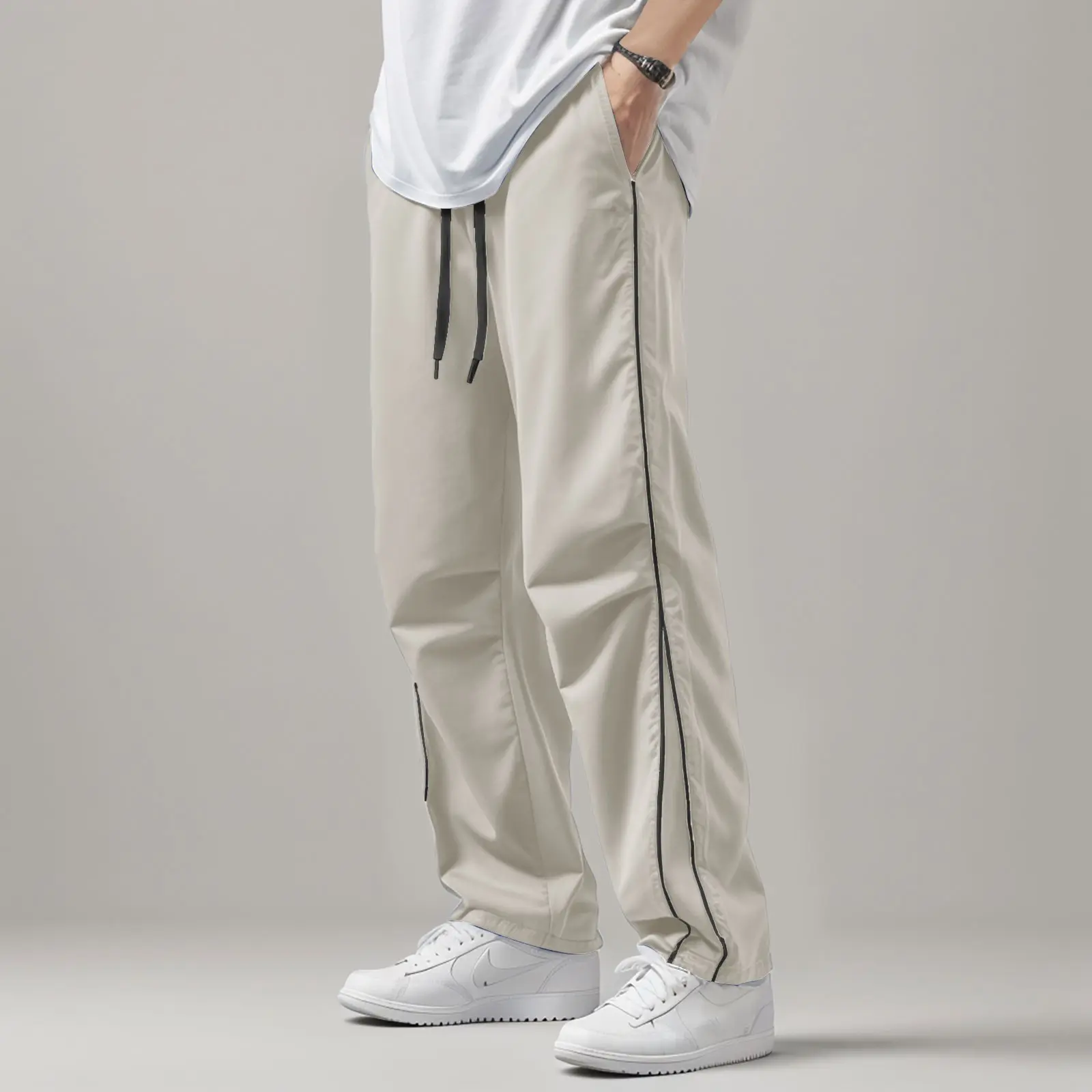 Business Casual Trousers for Men Men's Sports Casual Pants Casual Loose Large Size Straight Leg Pants Men's Sports Casual Pants