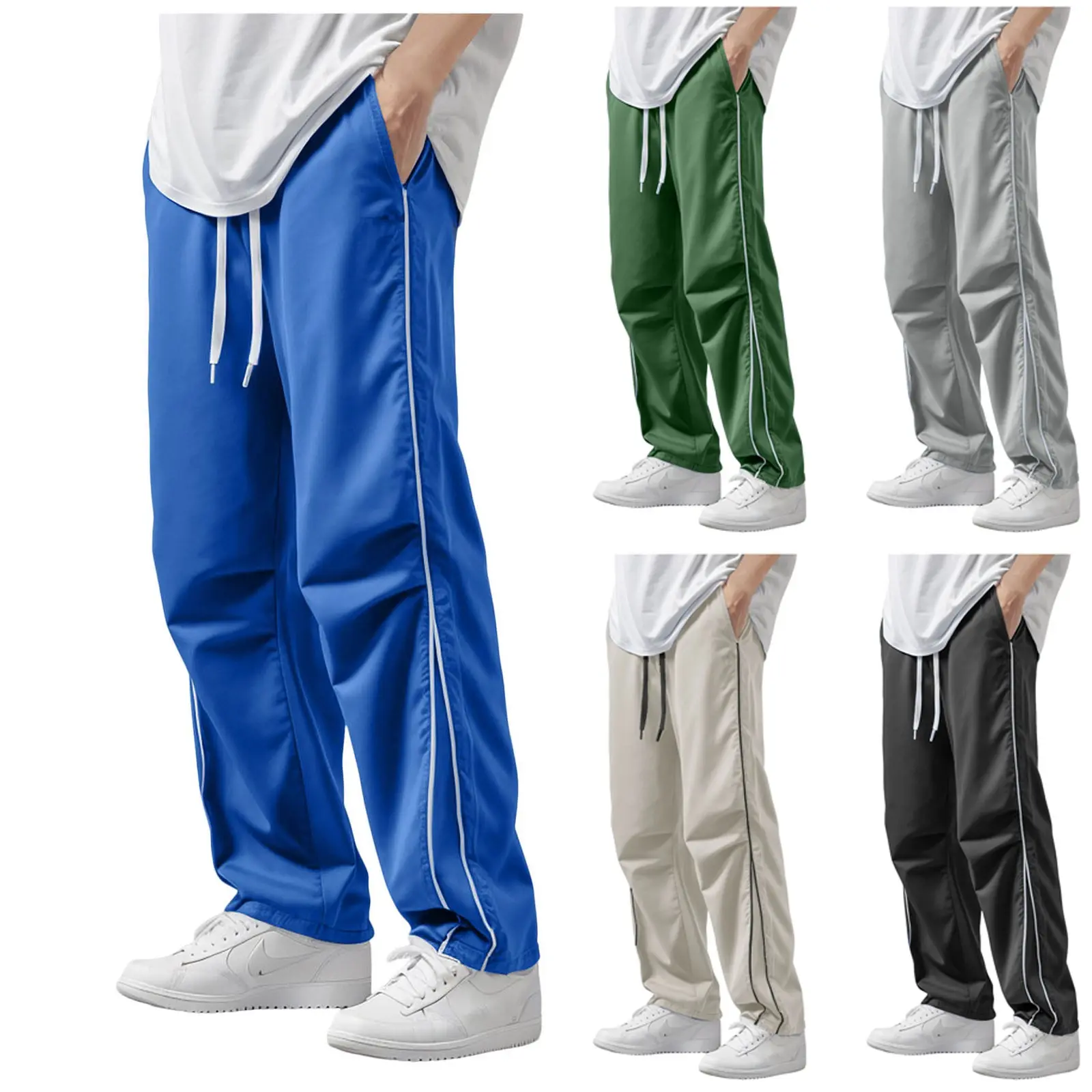 Business Casual Trousers for Men Men's Sports Casual Pants Casual Loose Large Size Straight Leg Pants Men's Sports Casual Pants