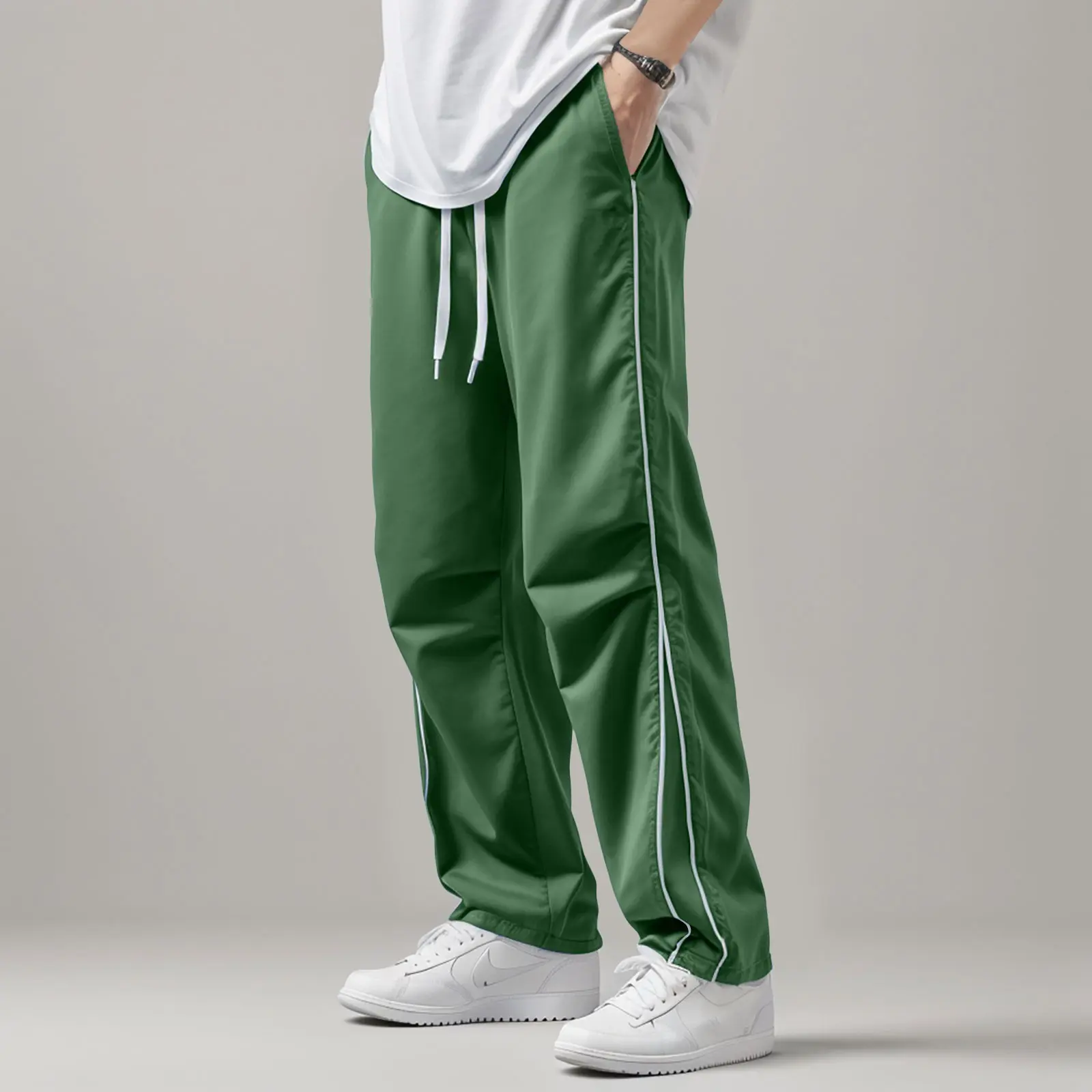Business Casual Trousers for Men Men's Sports Casual Pants Casual Loose Large Size Straight Leg Pants Men's Sports Casual Pants