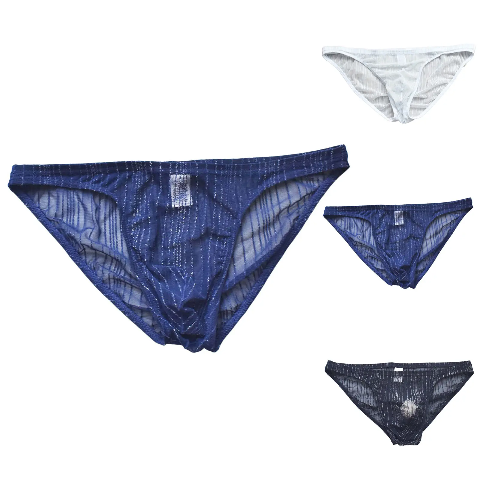 Men's Summer Mesh Panties Mid Waist Lightweight Solid Color Sexy Thin Breathable Comfty Fabric Solid Color Underpants