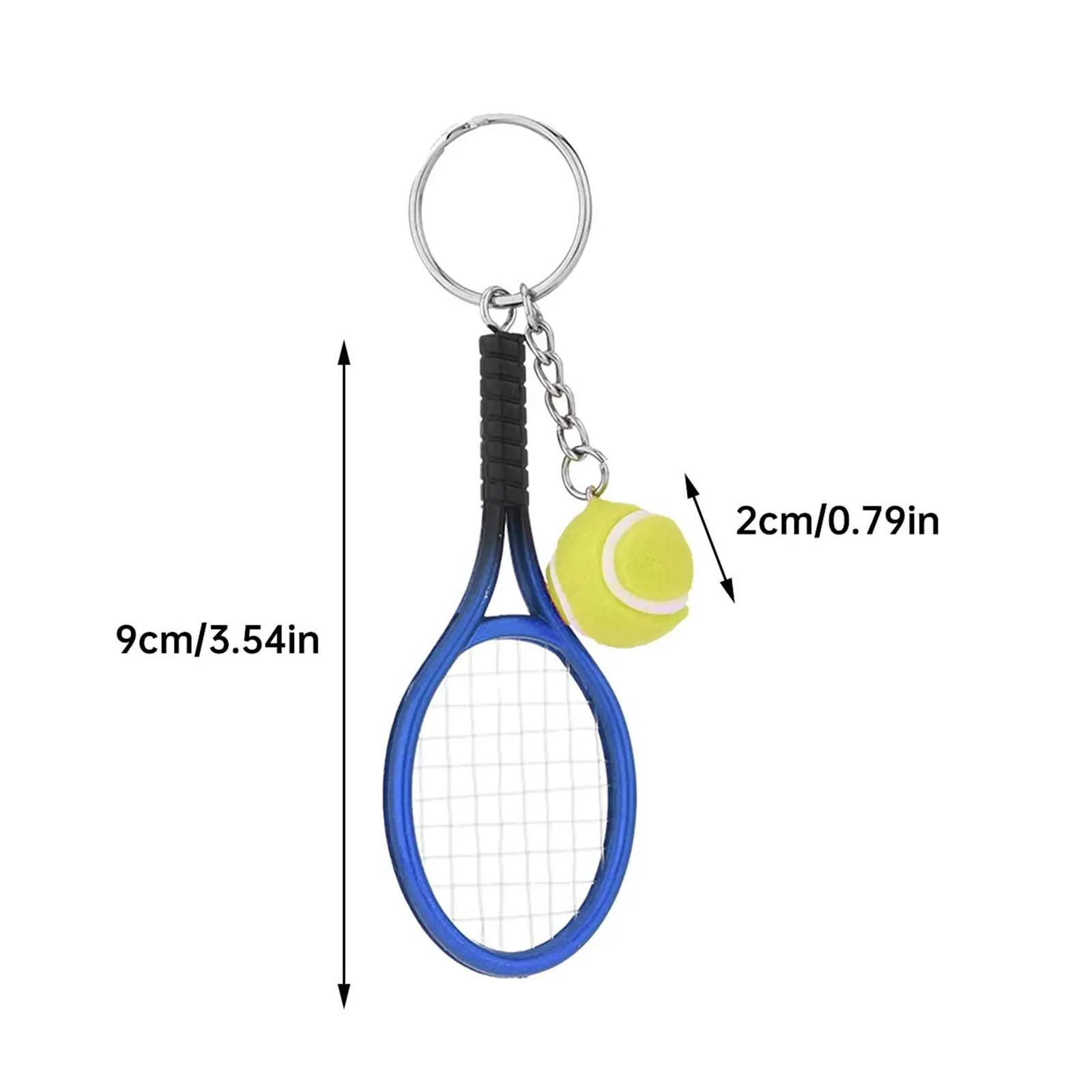 Wallet Key Ring Pendant Tennis Keychain Mini Tennis Rackets Keyring Creative Design Sports Tennis Racket Accessory for House