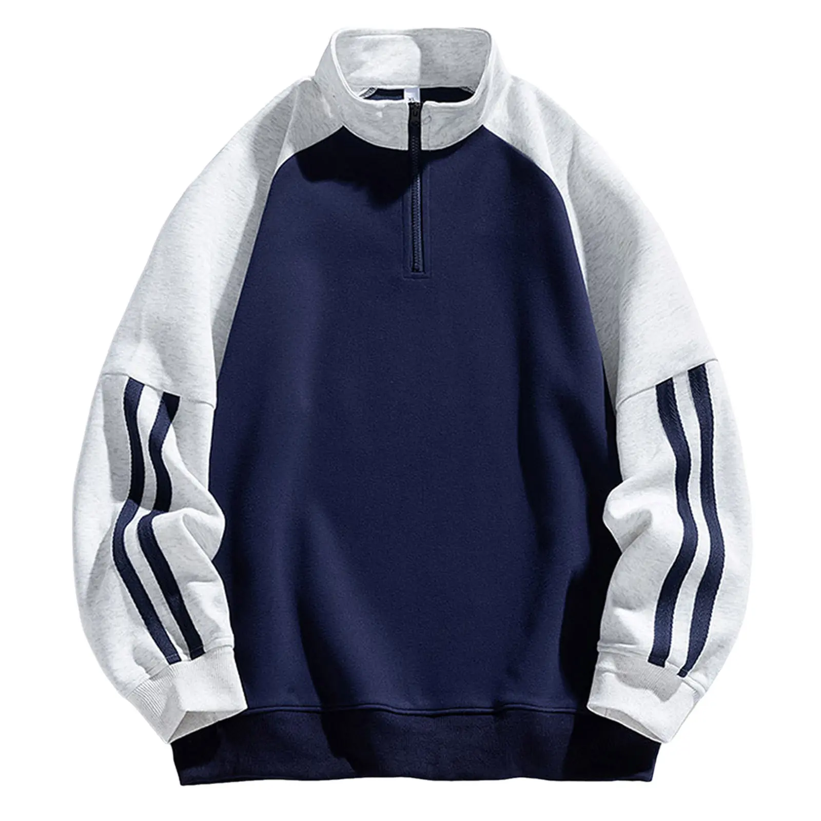 Cool Mom Sweatshirt Men'S High Street Fashion Half Zip Loose Casual Heavyweight Hoodie Men Full Zip Fleece Sudadera Hombre
