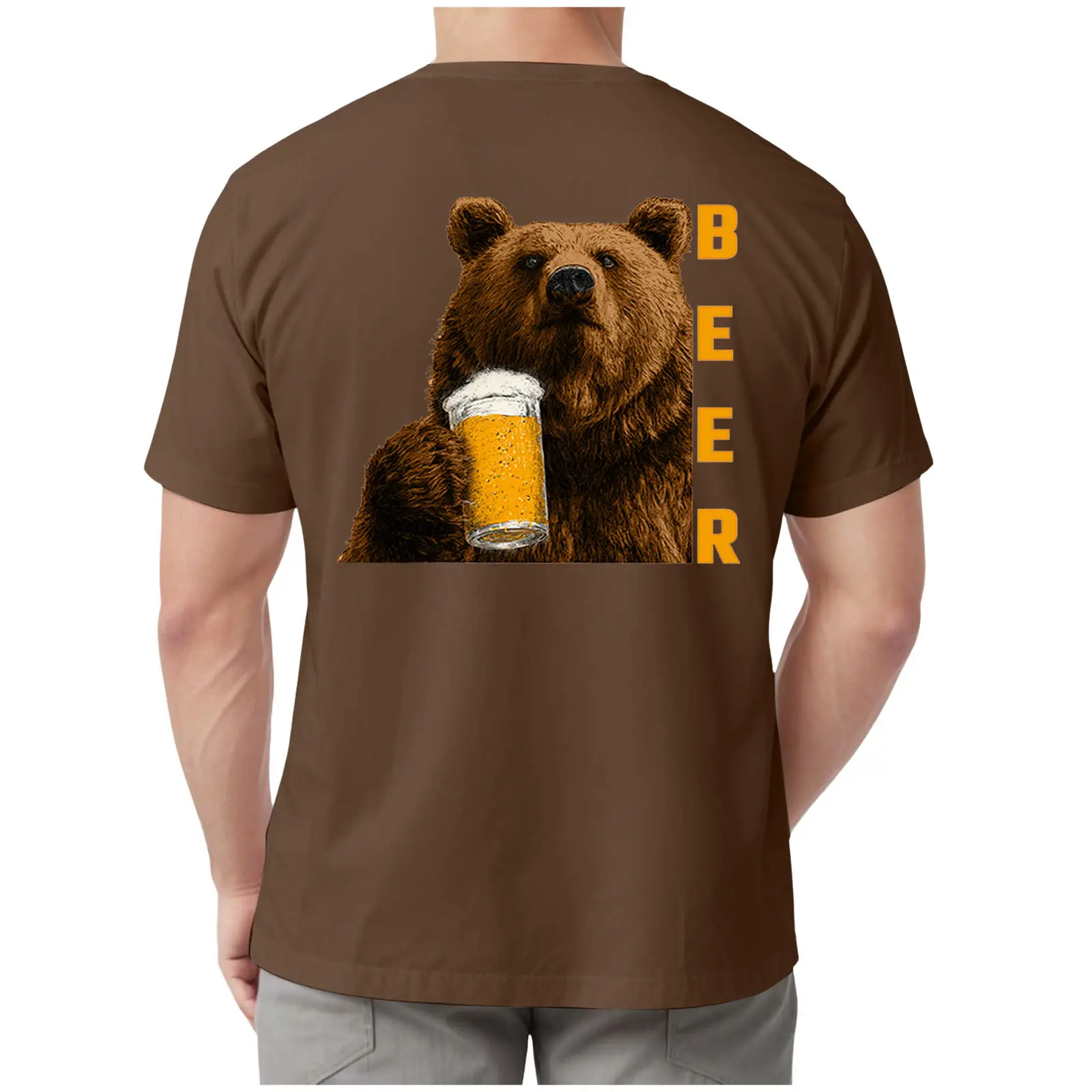 Big And Tall T Shirts for Men Men's Oktoberfest Beer Bear Letter Printed Round Neck T Shirt Short Sleeved Long Sleeve Tops Men