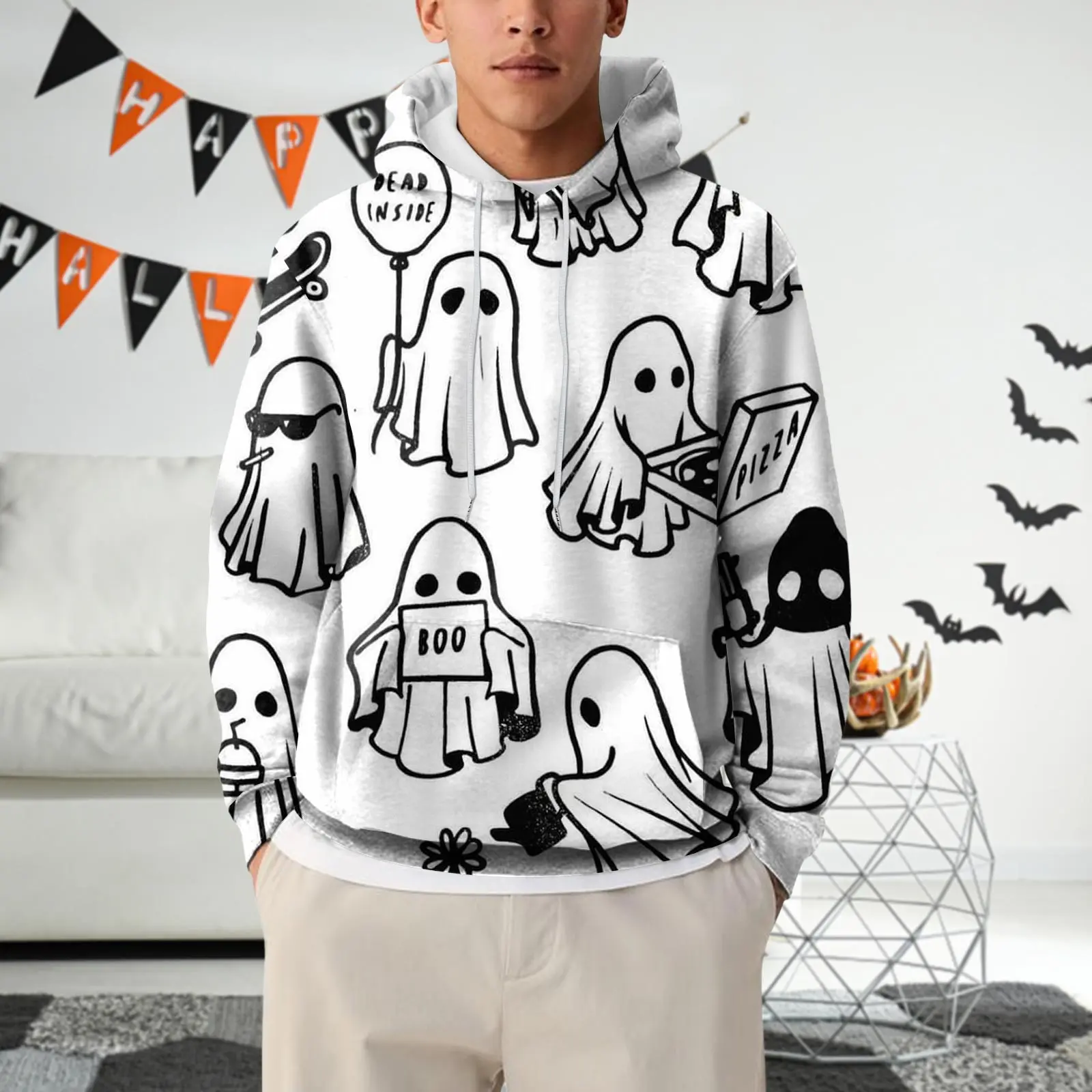 Hoodies For Man Skeleton Zip Up Hoodie Halloween Fashion Casual Pullover Hoodie With Pockets Sweatshirts For Men Women Sudaderas