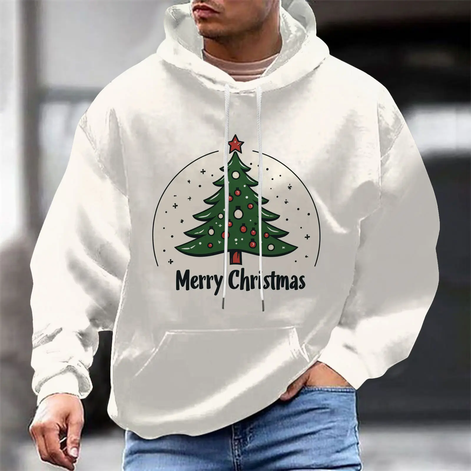 Hoodies For Man Autumn Winter Christmas Hoodie Digital Printed Hoodie Long Sleeve Mens Hoodie With Drawstring Sudadera Hombre