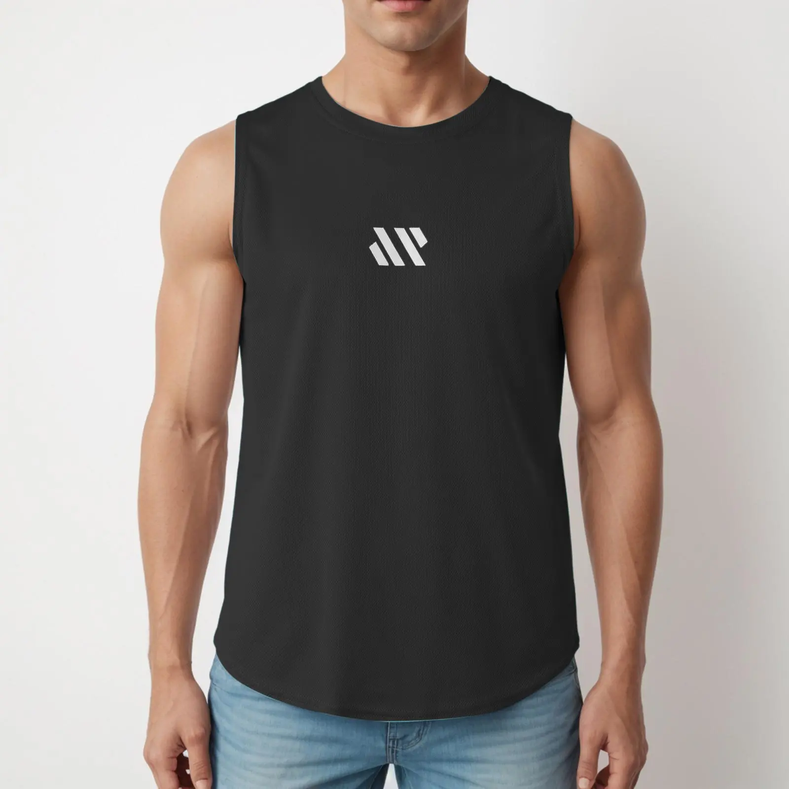 Men's Sports Fitness Vest Summer Quick Drying Mesh Fabric Loose Breathable Solid Color Pattern Printed Solid Running Camisole