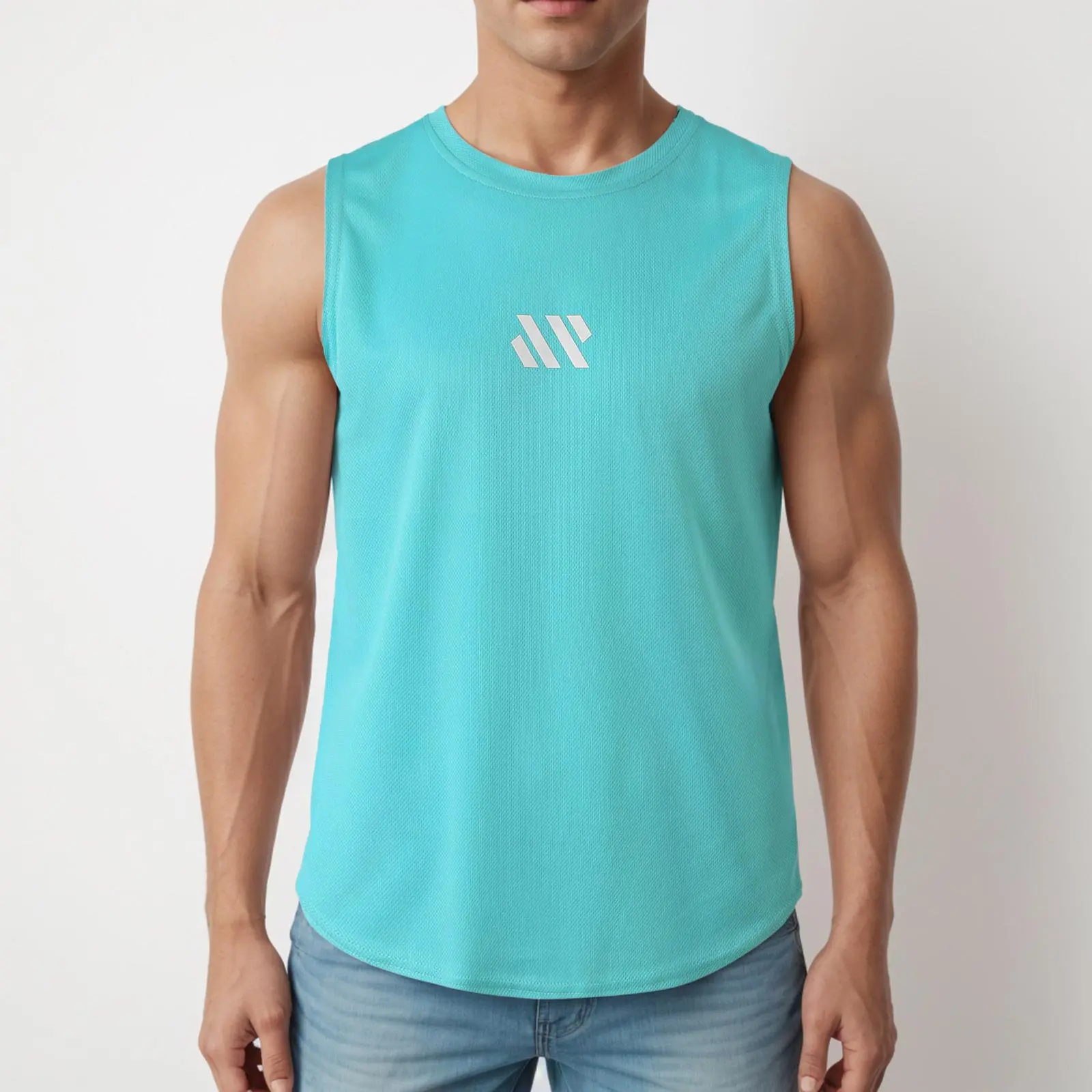 Men's Sports Fitness Vest Summer Quick Drying Mesh Fabric Loose Breathable Solid Color Pattern Printed Solid Running Camisole