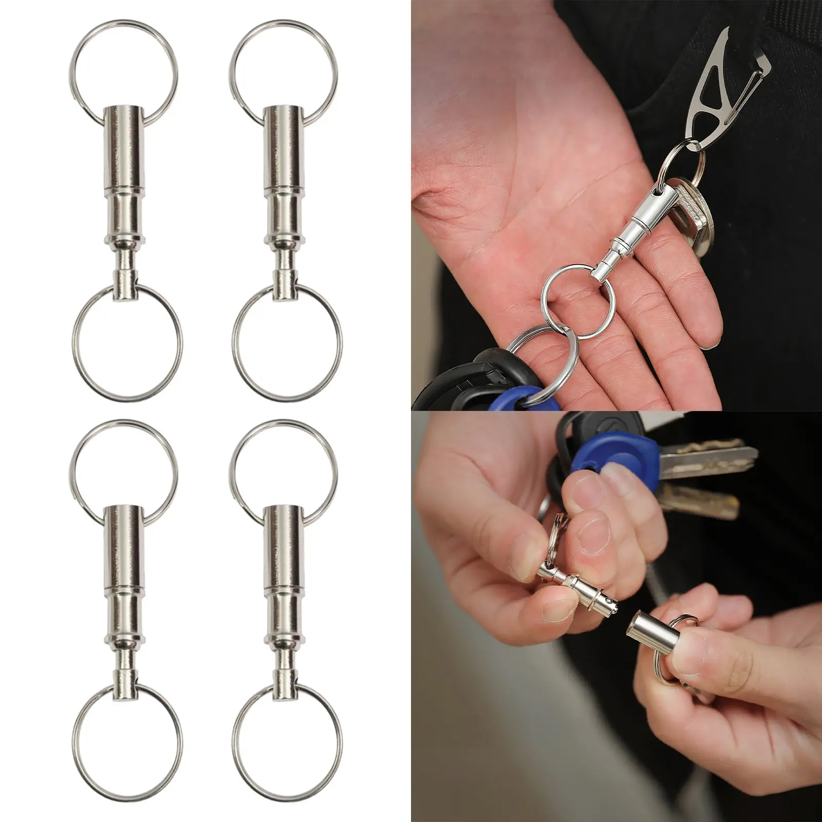 Outdoor Quick Removal Key Ring Separation Breakable Double Ring Key Ring Outdoor Child Mother Key Ring Key Ring Connector Tabs