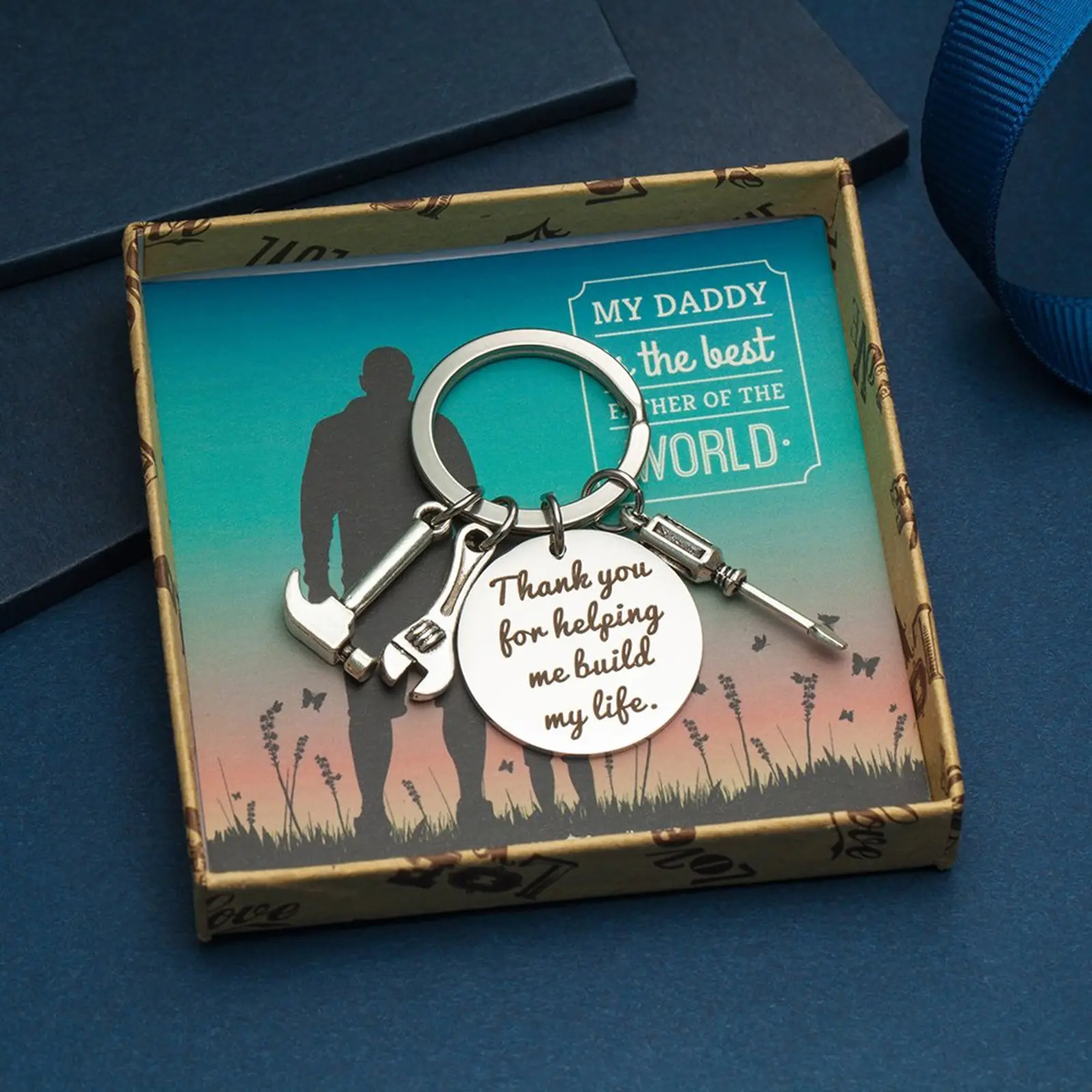 Thank Gifts Life Keychain Gift Me For Helping Build Fathers Day For Dad My You Keychains Small Wallet for Women Holder