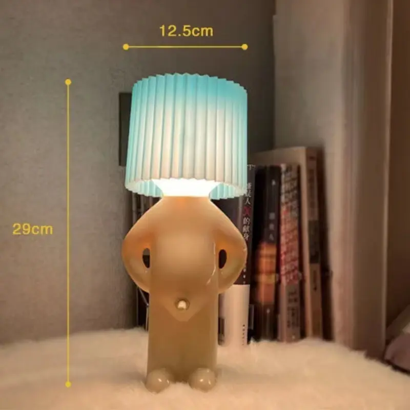 Claeted Naughty Boy Creative Table Lamp Unique LED Pleats Reading Lighting Bedroom Bedside Night Light Children's Gift