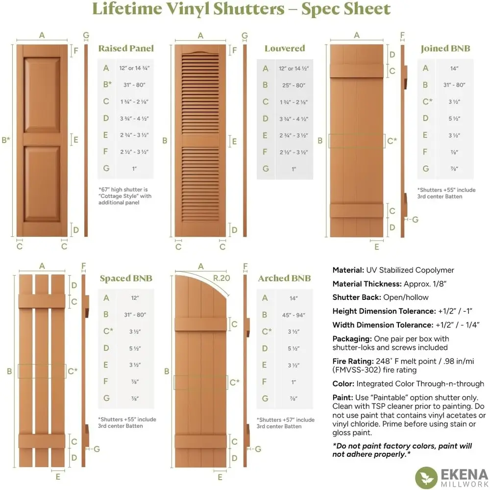 Vinyl Shutters Standard Cathedral Top Open Louver Shutters Pair with Installation Hardware Durable Construction Easy Install