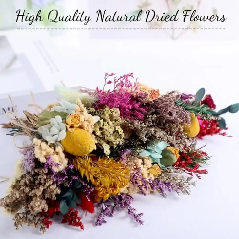 Mixed Natural Dried Flowers Bouquets Assorted Styles Crafts Vase Decoration Wedding Bouquet 48 Pcs