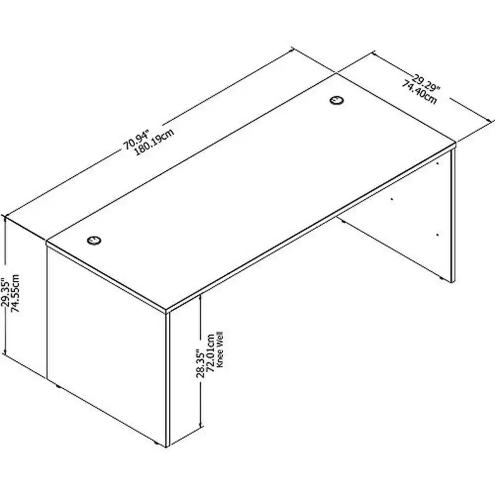 Efficient Platinum Gray L Shaped Desk with Cable Management Home Office