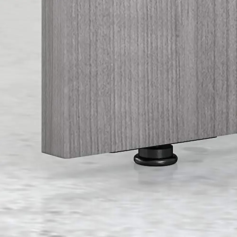 Efficient Platinum Gray L Shaped Desk with Cable Management Home Office