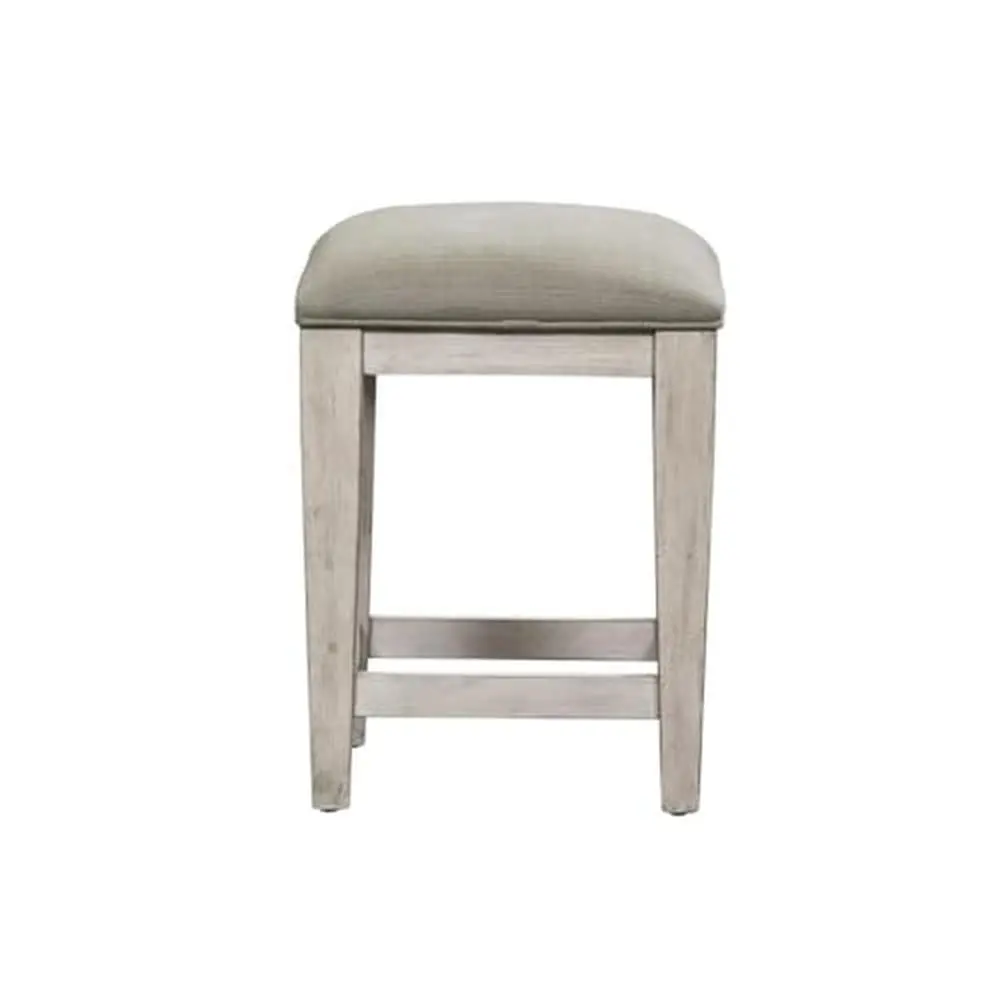 Heartland Upholstered Console Stool Set 2-Piece Square to Round Legs Weight Limit 250 Seat Height 26" Distressed Finish Assembly