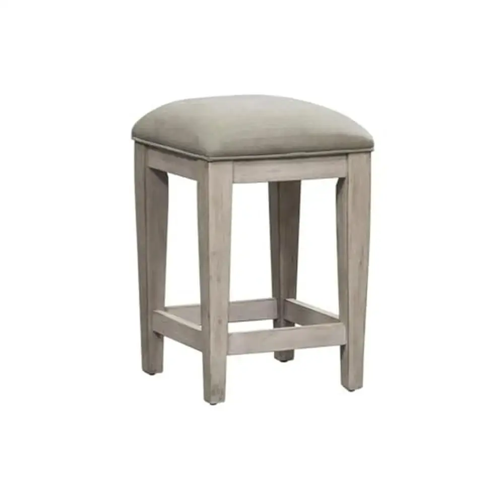 Heartland Upholstered Console Stool Set 2-Piece Square to Round Legs Weight Limit 250 Seat Height 26" Distressed Finish Assembly