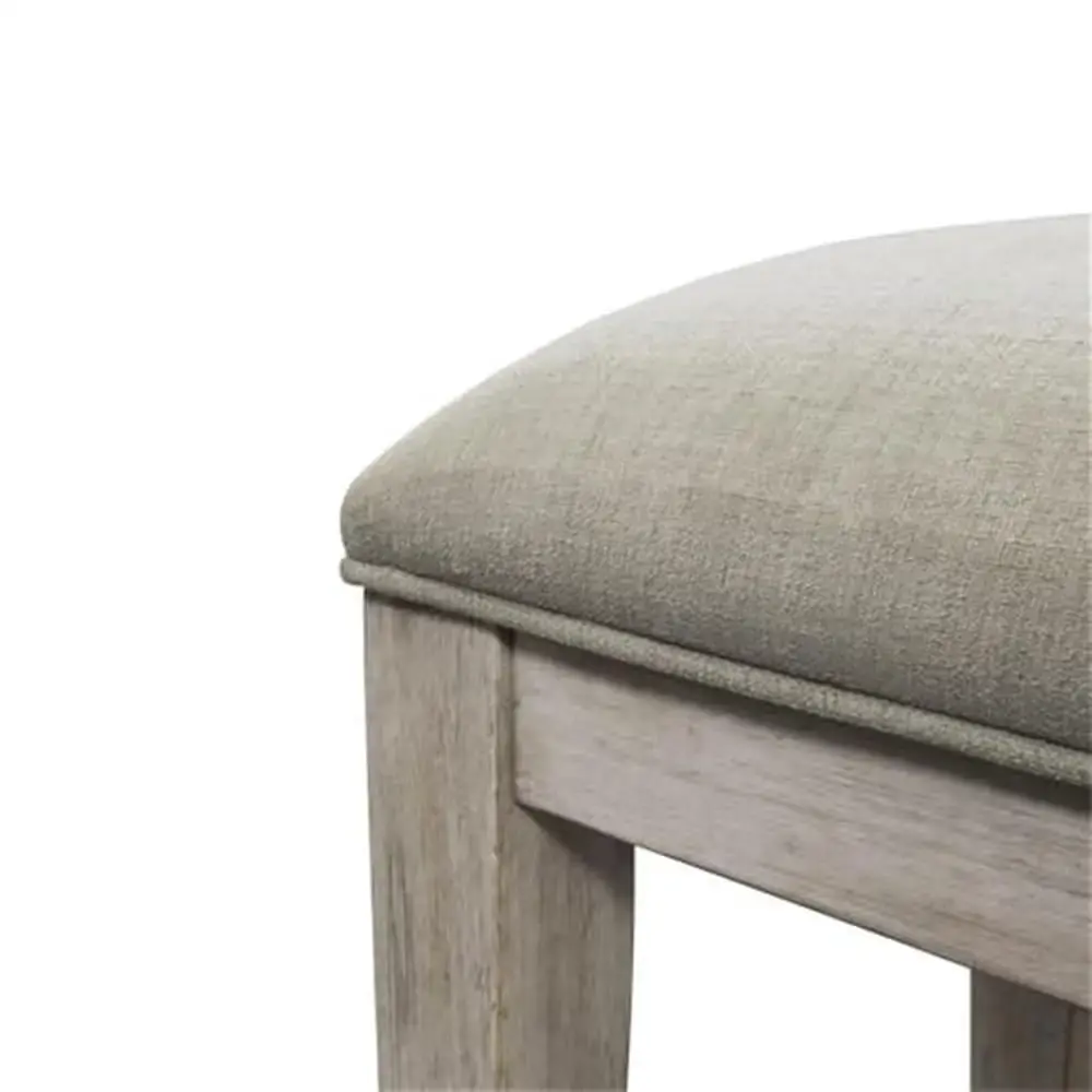 Heartland Upholstered Console Stool Set 2-Piece Square to Round Legs Weight Limit 250 Seat Height 26" Distressed Finish Assembly