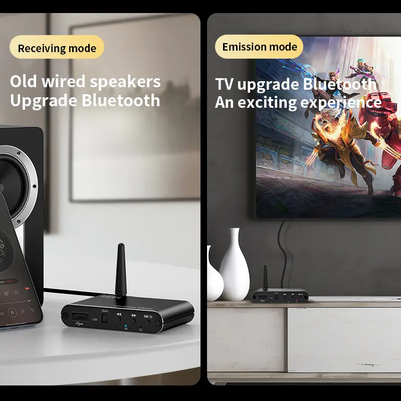 Bluetooth 5.4 Audio Receiver Transmitter 3.5MM AUX RCA USB U-Disk DSP Decoding EQ HIFI Stereo Surround Music Wireless Adapter
