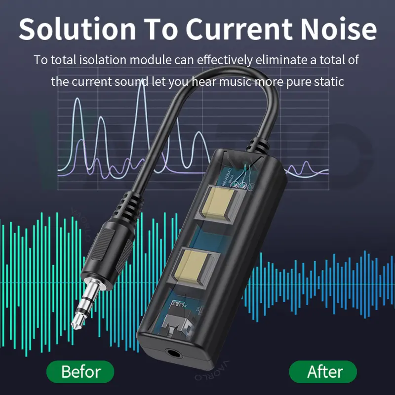 3.5mm Audio Aux Cable Anti-interference Ground Loop Noise Filter Lsolator Eliminate Cancelling For Home Stereo Car Audio System