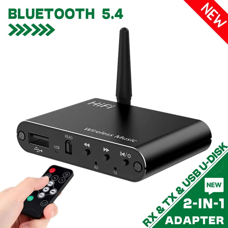 Bluetooth 5.4 Audio Receiver Transmitter 3.5MM AUX RCA USB U-Disk DSP Decoding EQ HIFI Stereo Surround Music Wireless Adapter