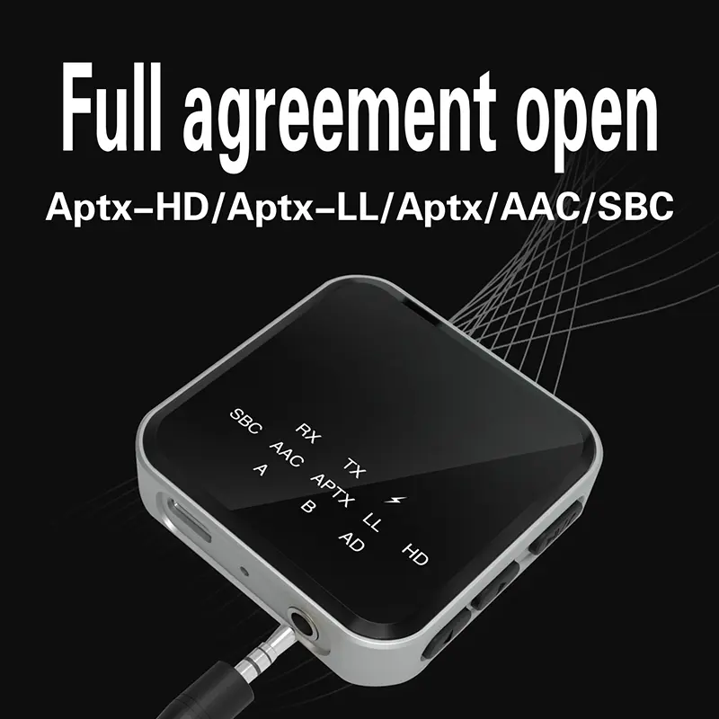 aptX-Adaptive/LL/HD Bluetooth Audio Transmitter Receiver 3.5MM AUX Low Latency Lossless Music Wireless Adapter For Car TV PC