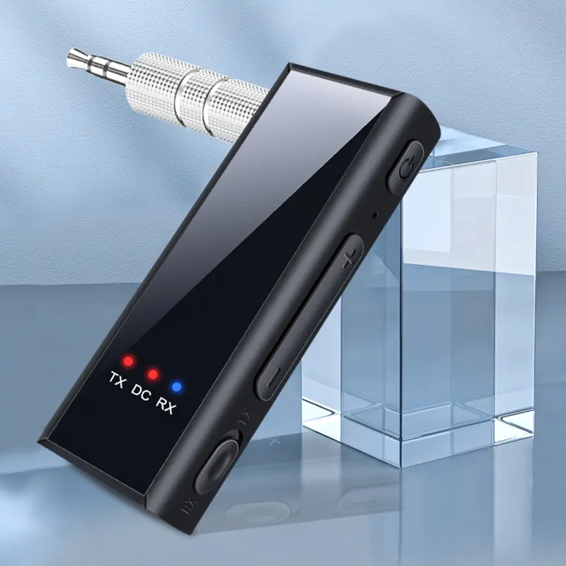 Bluetooth 5.4 Audio Transmitter Receiver 3.5MM AUX HIFI Wireless Adapter With MIC Support TF Card Play For Car Airplane TV PC