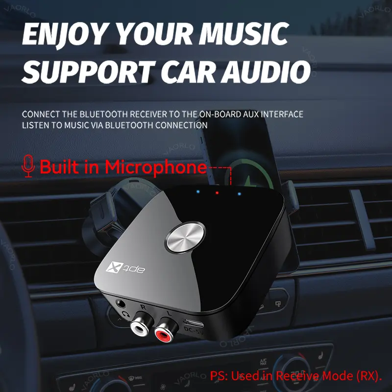 Bluetooth 5.4 Audio Transmitter Receiver aptX-Adaptive/HD/LL 3.5MM AUX RCA 2 in 1 Multipoint Wireless Adapter Hifi Stereo Music