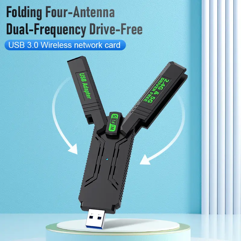 1300Mbps WiFi USB Adapter Dual Band 2.4G&5Ghz Wi-Fi Dongle 4-Antennas USB3.0 High-Speed 802.11AC Wireless Receiver For PC/Laptop
