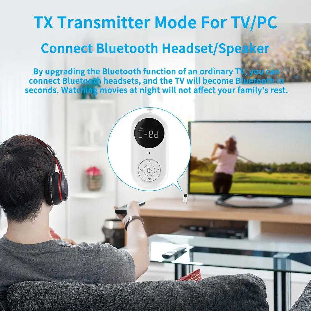 3 in 1 Bluetooth 5.3 Audio Receiver Transmitter 3.5MM AUX FM Transmitter Wireless Audio Adapter With Mic For Car TV PC Speaker