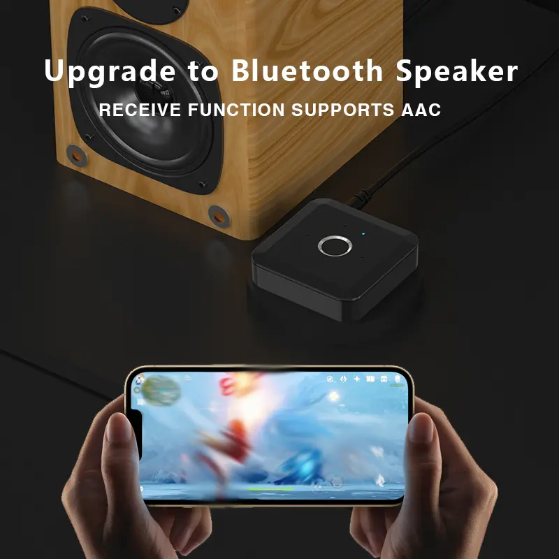 aptX Adaptive/LL/HD 2-in-1 Bluetooth Audio Transmitter Receiver 24Bit 96Khz 3.5MM AUX HIFI Music Wireless Adapter For TV PC Car