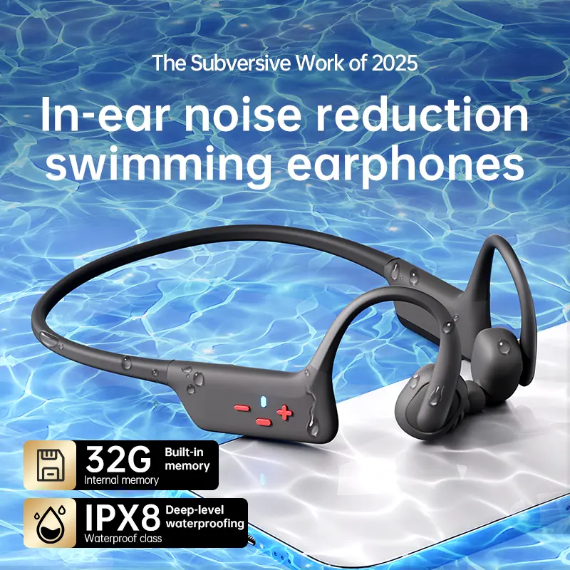 2 IN 1 Open-Ear/In-Ear Bone Conduction Wireless Headphones IPX8 Waterproof Swimming Bluetooth 5.4+32GB MP3 HIFI Sport Headsets