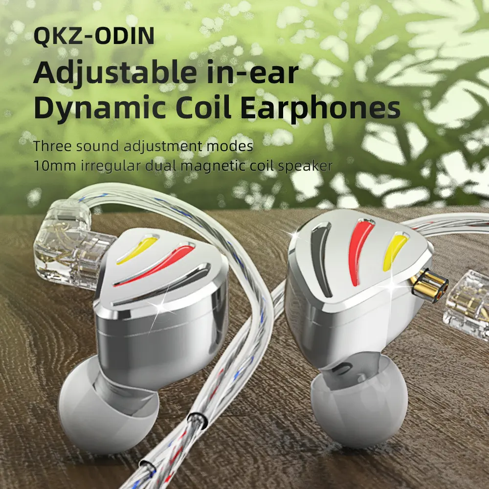 Original QKZ ODIN Wired Earphone HiFi Bass Earbud Monitor Vocal 3-Level Tuning In-Ear Dynamic Metal D-Fi Headsets For Game Music