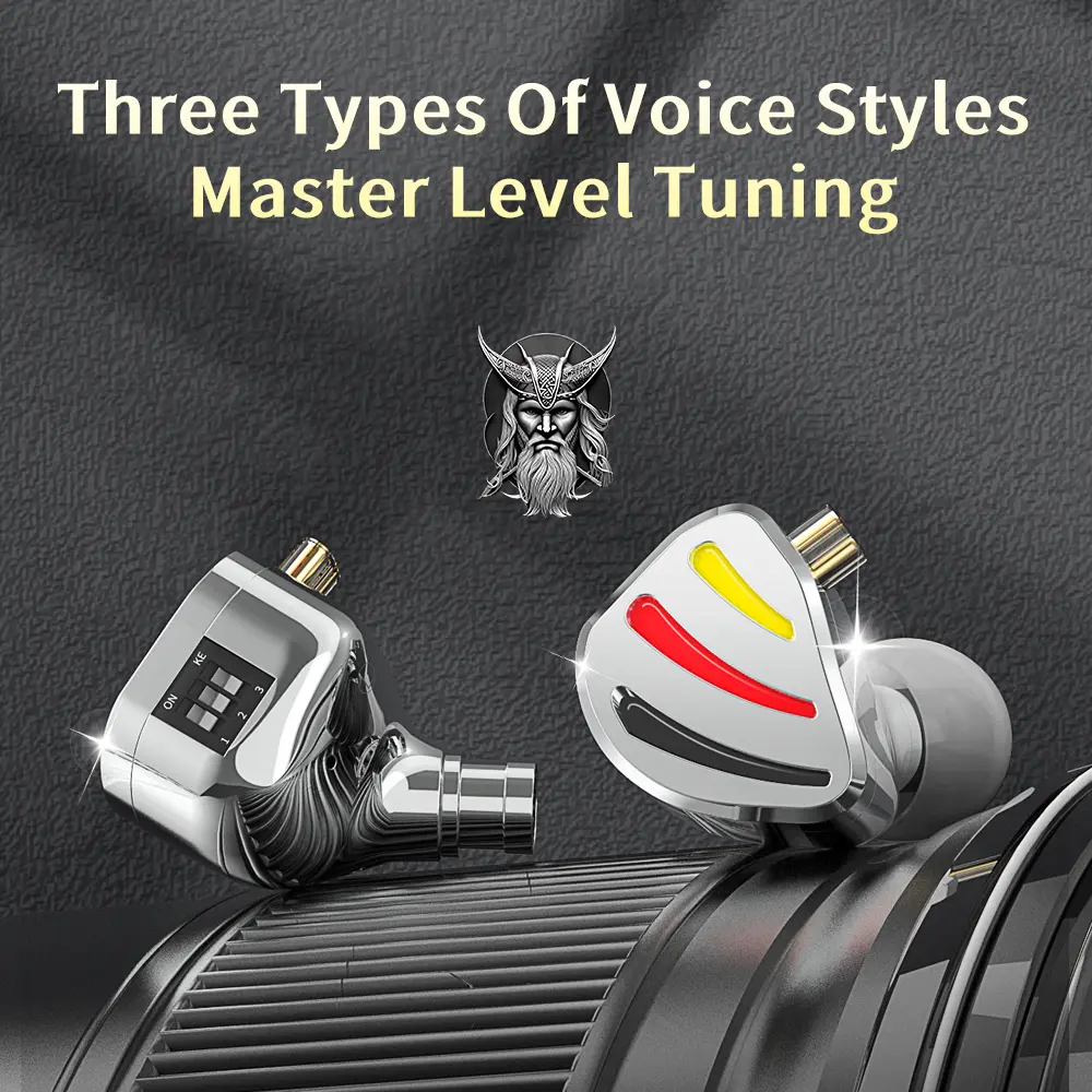 Original QKZ ODIN Wired Earphone HiFi Bass Earbud Monitor Vocal 3-Level Tuning In-Ear Dynamic Metal D-Fi Headsets For Game Music