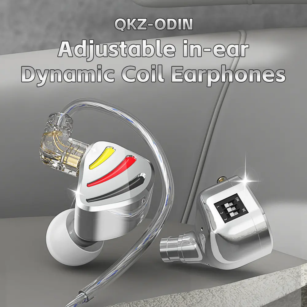 Original QKZ ODIN Wired Earphone HiFi Bass Earbud Monitor Vocal 3-Level Tuning In-Ear Dynamic Metal D-Fi Headsets For Game Music