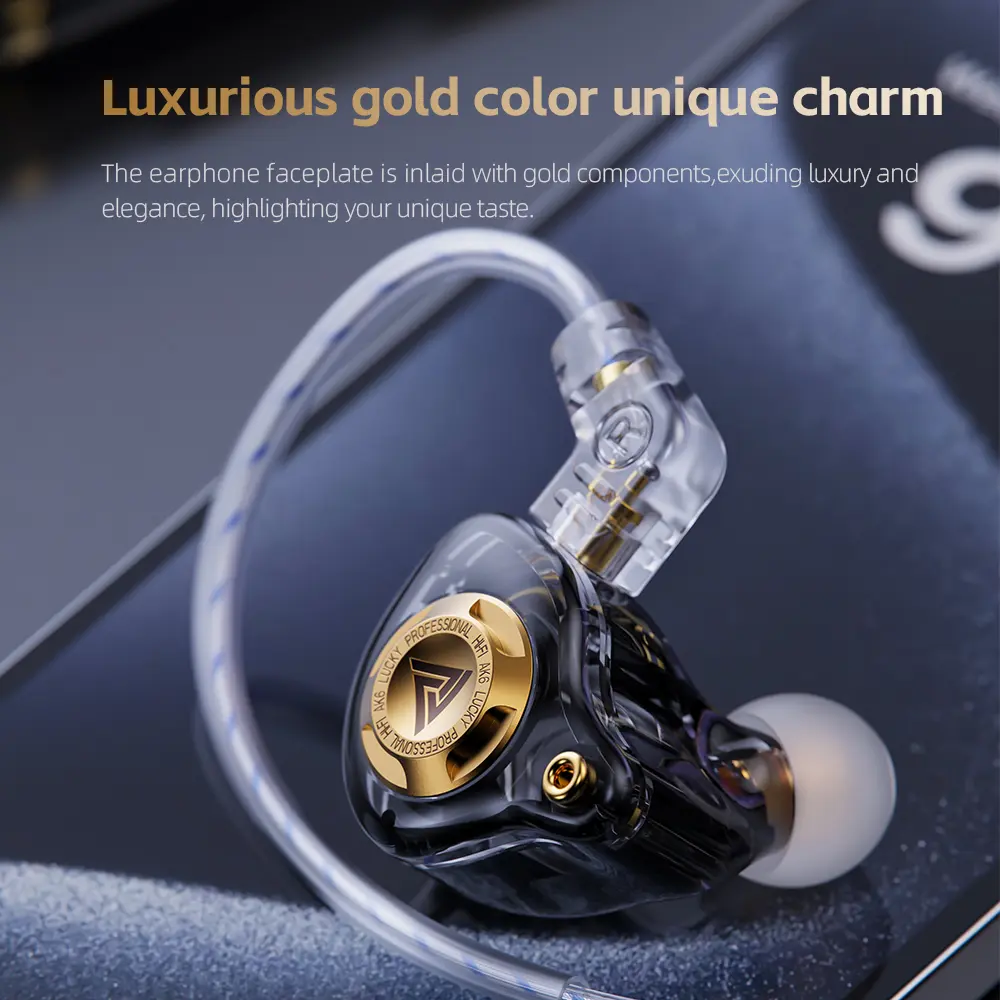 QKZ AK6-Lucky Earphones HIFI Bass Earbuds Monitor 3-Level Tuning Switch 3.5mm AUX In-Ear Headset Sport Stereo Sound Headphones