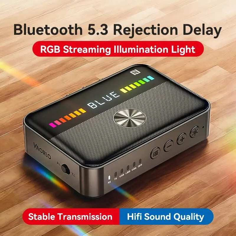 NFC Bluetooth 5.3 Audio Receiver Transmitter 3.5MM AUX RCA Coaxial Optical DAC Converter Wireless Adapter for TV PC Car Speaker